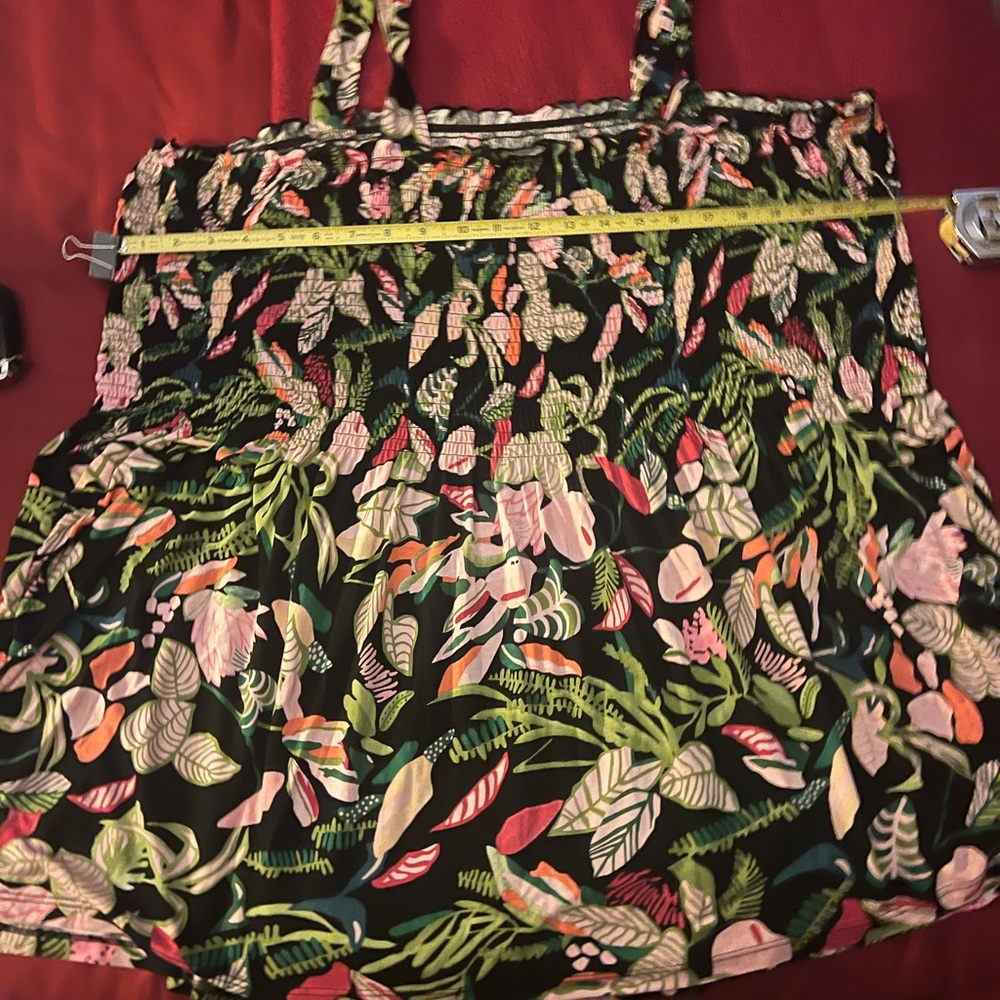 VENUS Floral Print Tank Top - Black and Multicolor